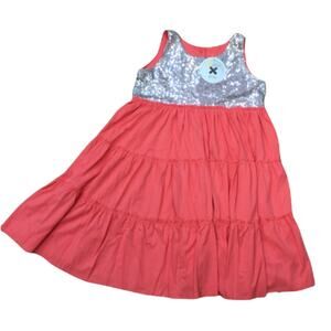 Binx Kids Girls Dress Size 4T Brook Sequin Bodice Passionfruit Sequined NEW